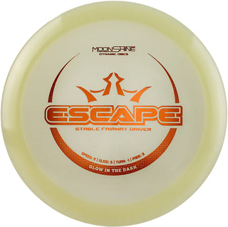 A white Lucid Moonshine Escape disc golf disc made in luminescent plastic.