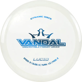 A white Lucid Vandal disc golf disc.