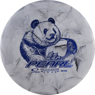 A gray and black Retro Burst Pearl disc golf disc.