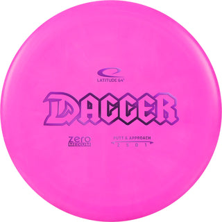 A pink Zero Medium Dagger disc golf disc.