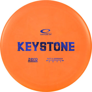 An orange Zero Medium Keystone disc golf disc.