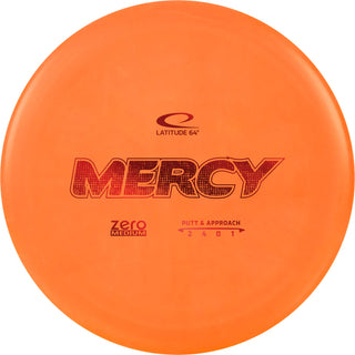 An orange Zero Medium Mercy disc golf disc.