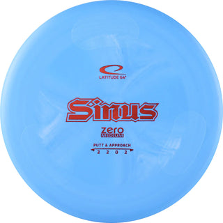 A blue Zero Medium Old Sinus disc golf disc.