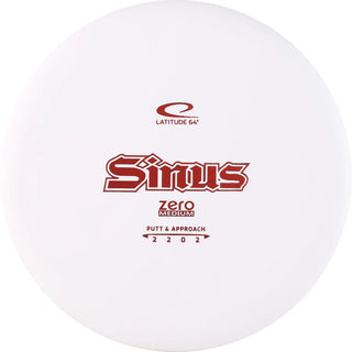 A white Zero Medium Old Sinus disc golf disc.