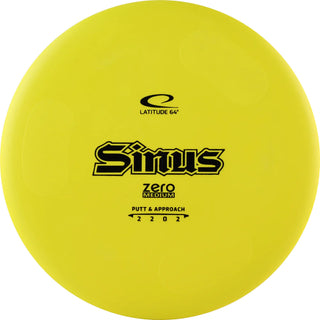 A yellow Zero Medium Old Sinus disc golf disc.