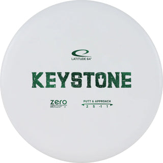 A white Zero Soft Keystone disc golf disc.